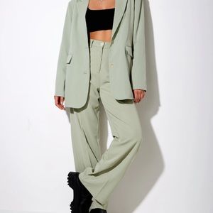 Motel Rocks sage green blazer +trouser set